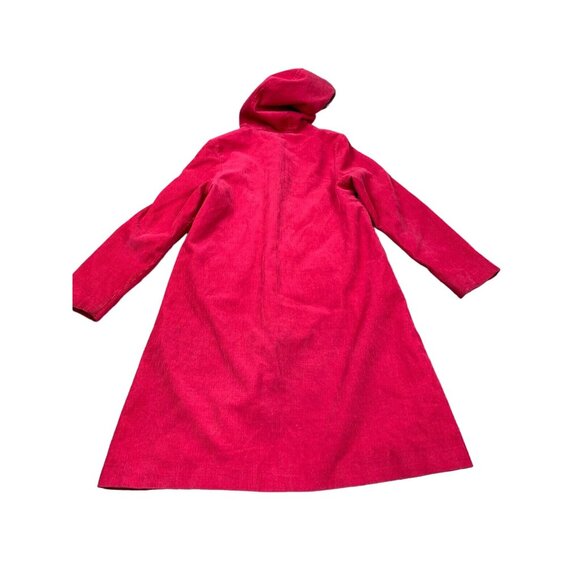 Gymboree Overcoat Girl's 9 Pink Hooded Toggle Closure Corduroy Faux Fur Cotton - Picture 2 of 16